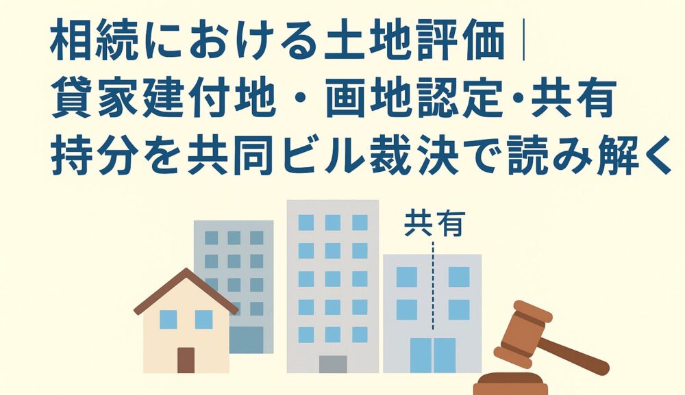 相続における土地評価｜貸家建付地・画地認定・共有持分を共同ビル裁決で読み解く